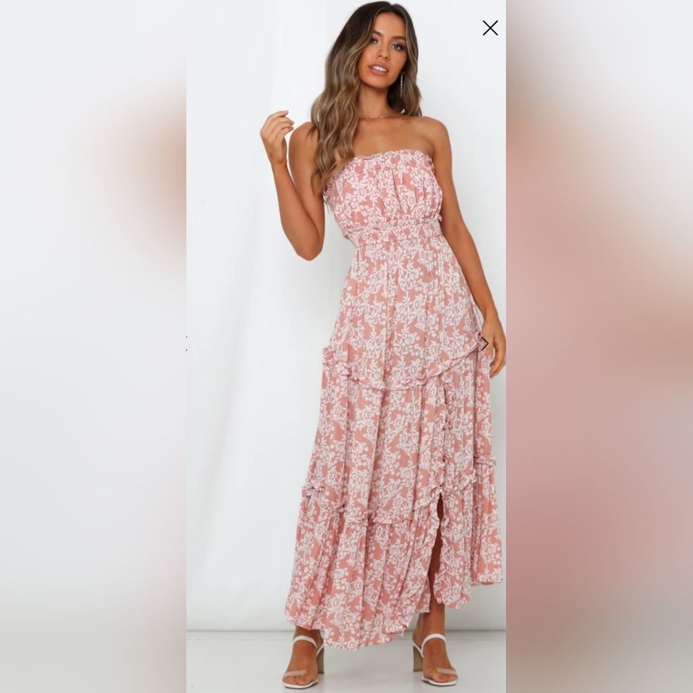 NWT Hello molly Love My Tequila Sunrises Maxi Dress Blush size M US 6 - Picture 8 of 9